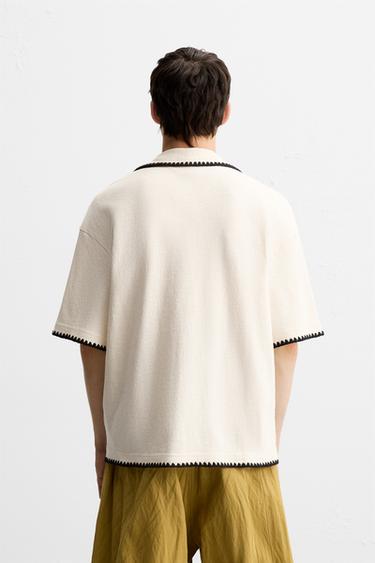 CONTRAST TRIM SHIRT - Oyster-white by Zara - Image 2