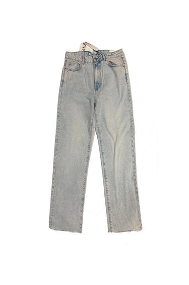 FOLDED HEM, DISTRESSED JEANS, WIDE LEG