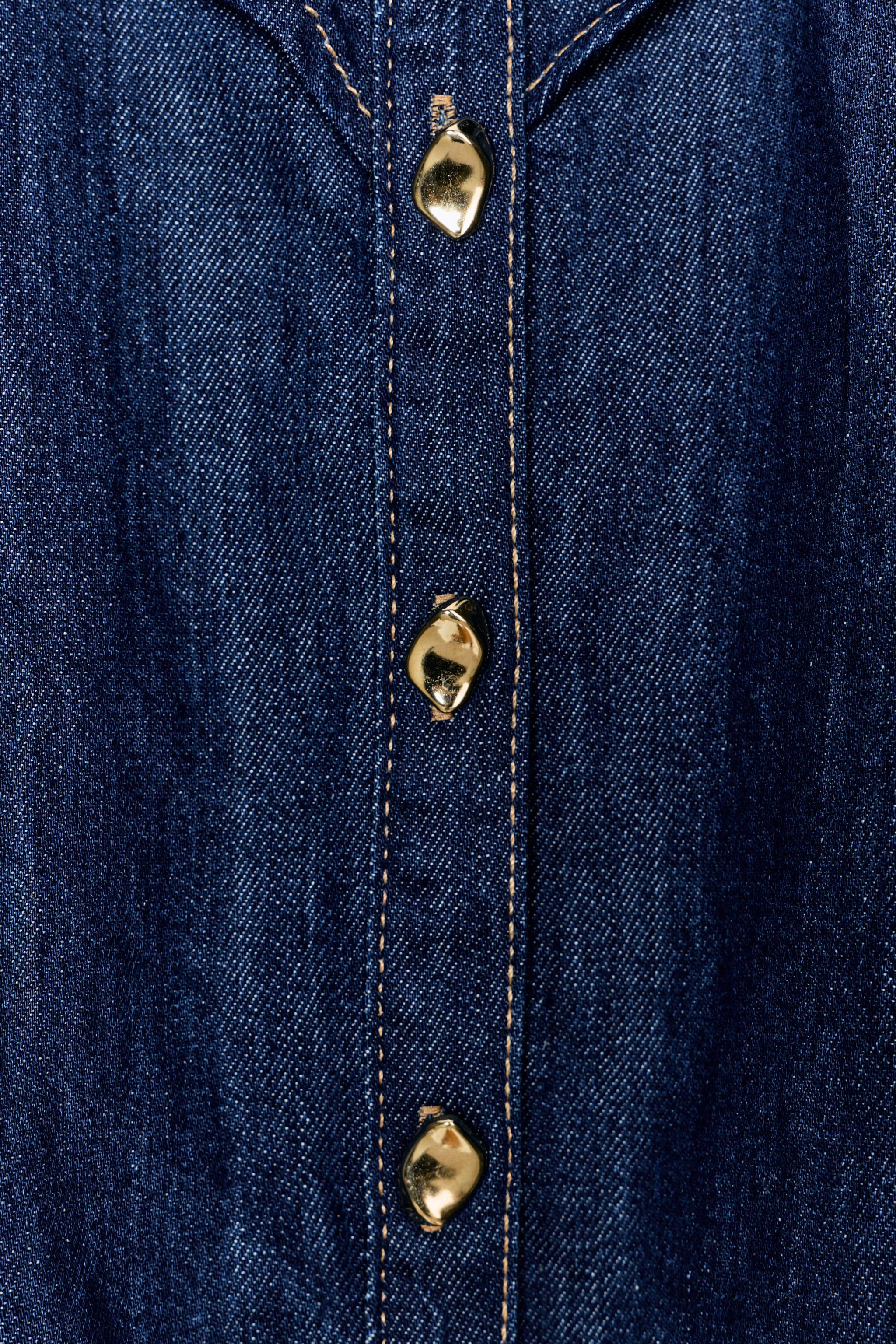 Z1975 DENIM RUFFLED SHIRT