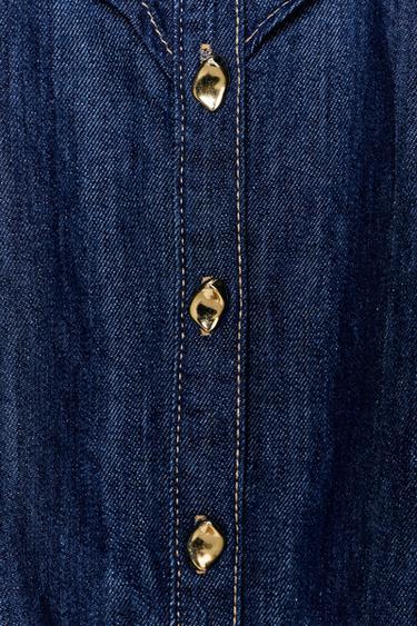 Z1975 DENIM SHIRT WITH RUFFLES - Blue by Zara - Image 7