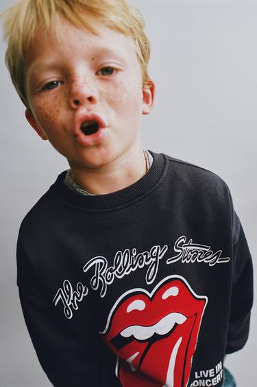 سويت شيرت FLOCK ROLLING STONES © - أسود الخاص بـ Zara