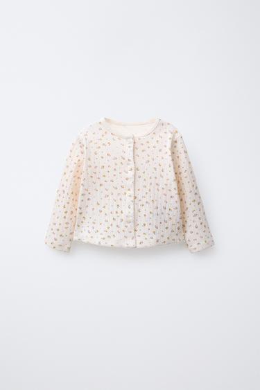 FLORAL PRINT JACKET, BODYSUIT AND LEGGINGS SET - Ecru by Zara - Image 3