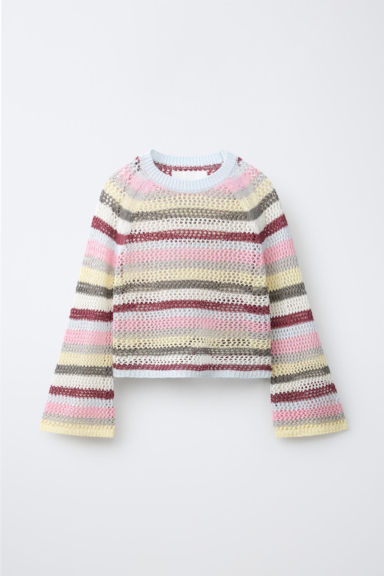 MESH STRIPED JUMPER — striped