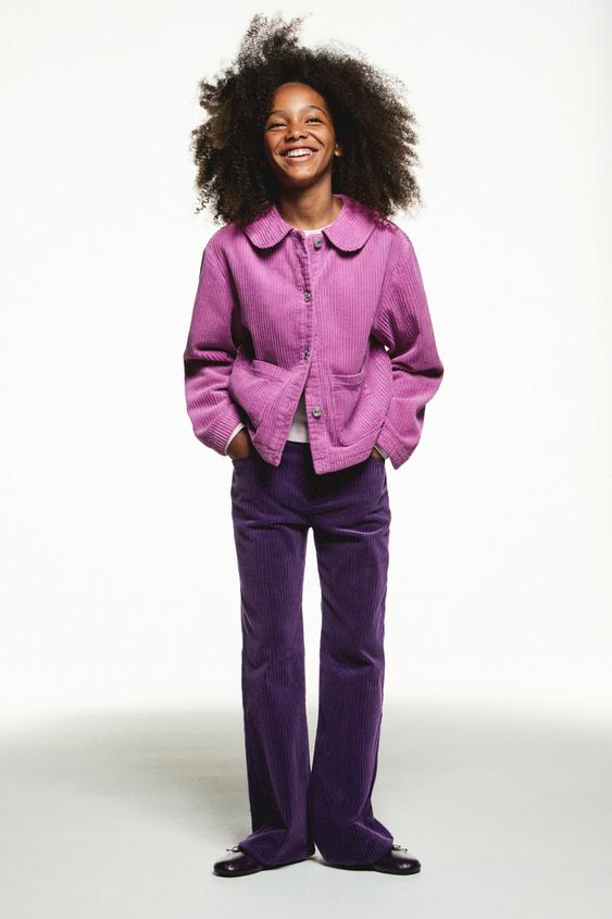 PLAIN CORDUROY OVERSHIRT - Fuchsia by Zara - Image 0