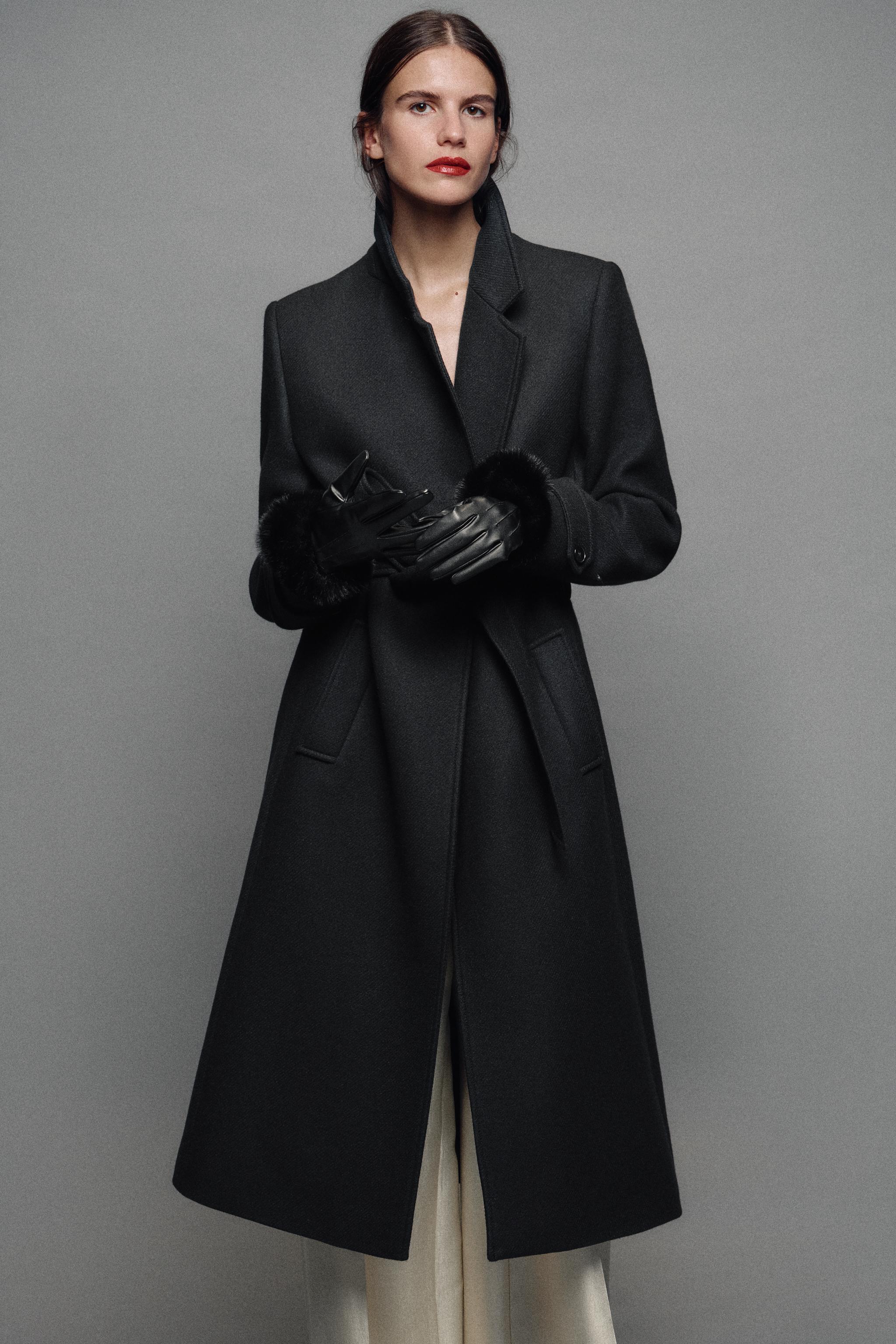 Faux Leather Combination Gloves by Zara