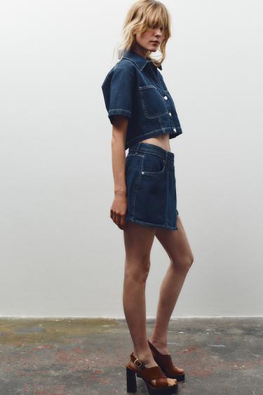 Z1975 WRAP DENIM SKORT - Blue by Zara