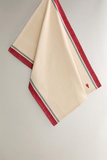 EMBROIDERED LOBSTER TEA TOWEL - Blue by Zara