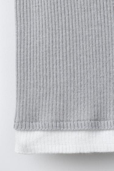 DOUBLE RIBBED T-SHIRT - Grey by Zara - Image 2
