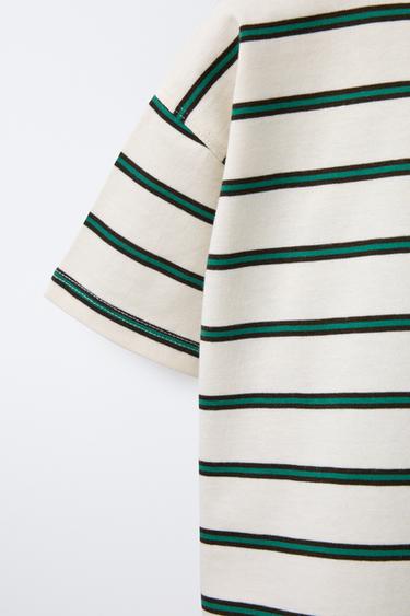 STRIPED T-SHIRT - Green by Zara - Image 3