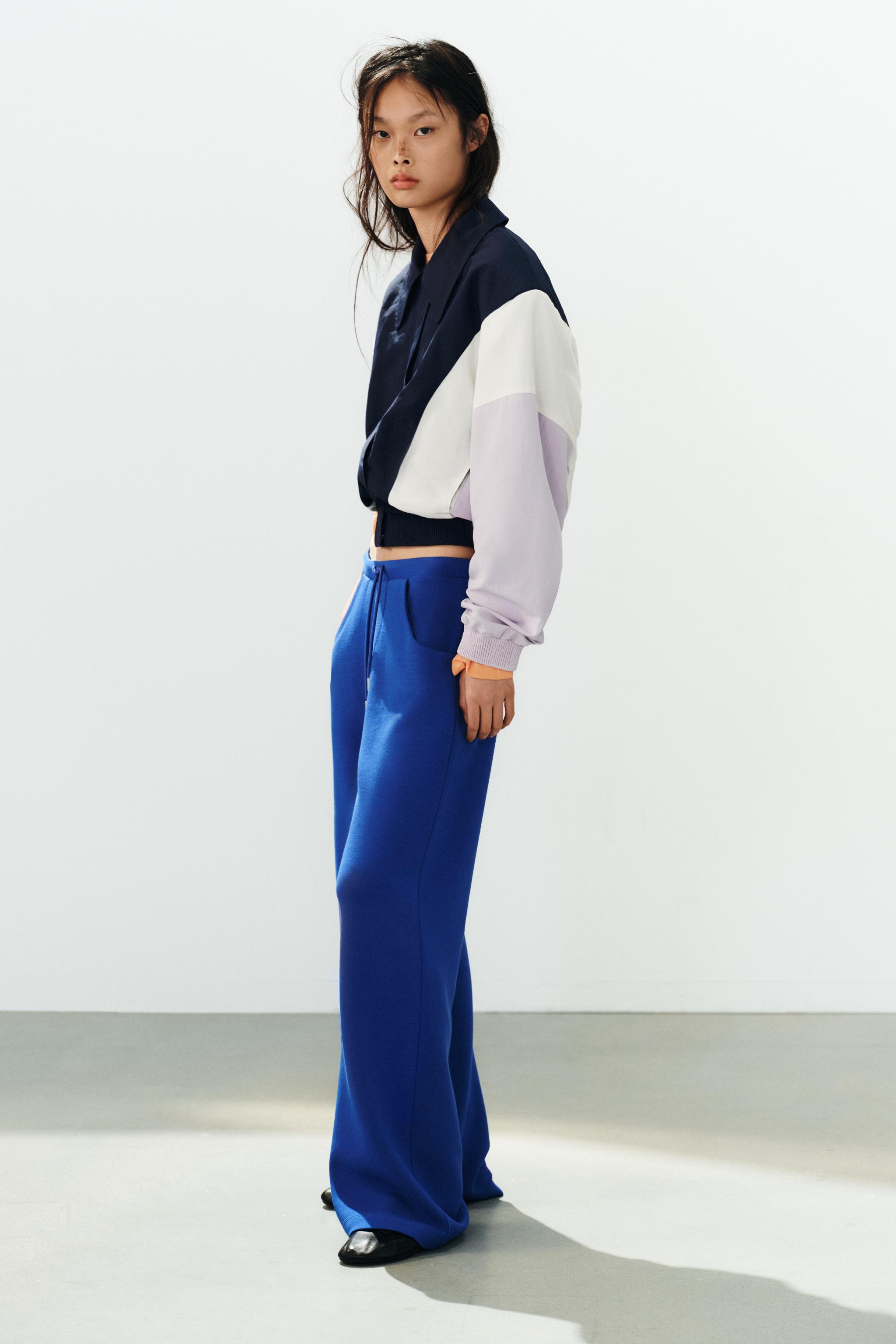 Zara Çan Paça İnterlok Pantolon görsel 5