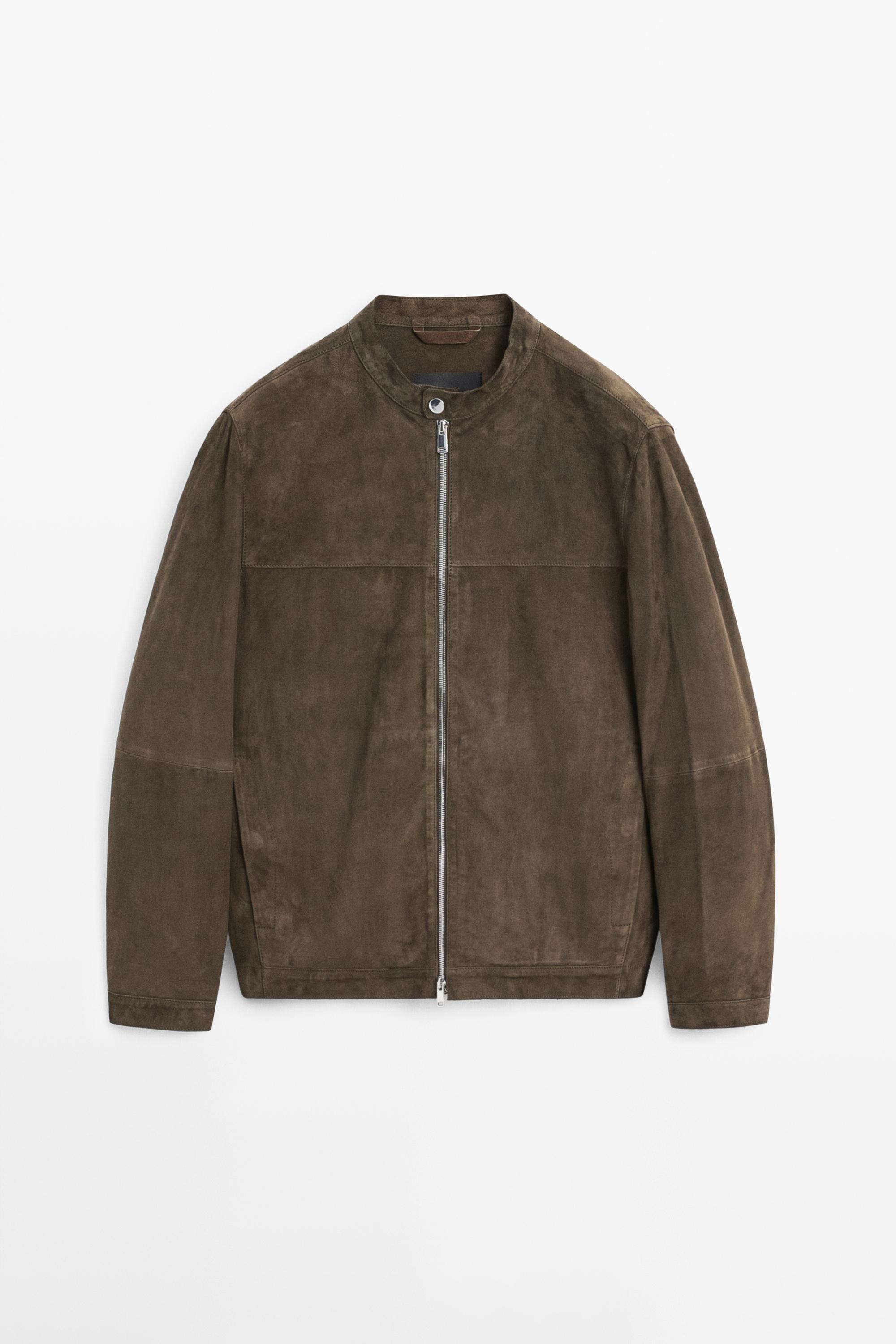 Veste en cuir finition daim