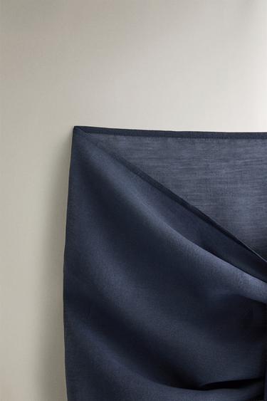 SEMI-SHEER SHORT BEACH SARONG - Mid-blue by Zara - Image 2