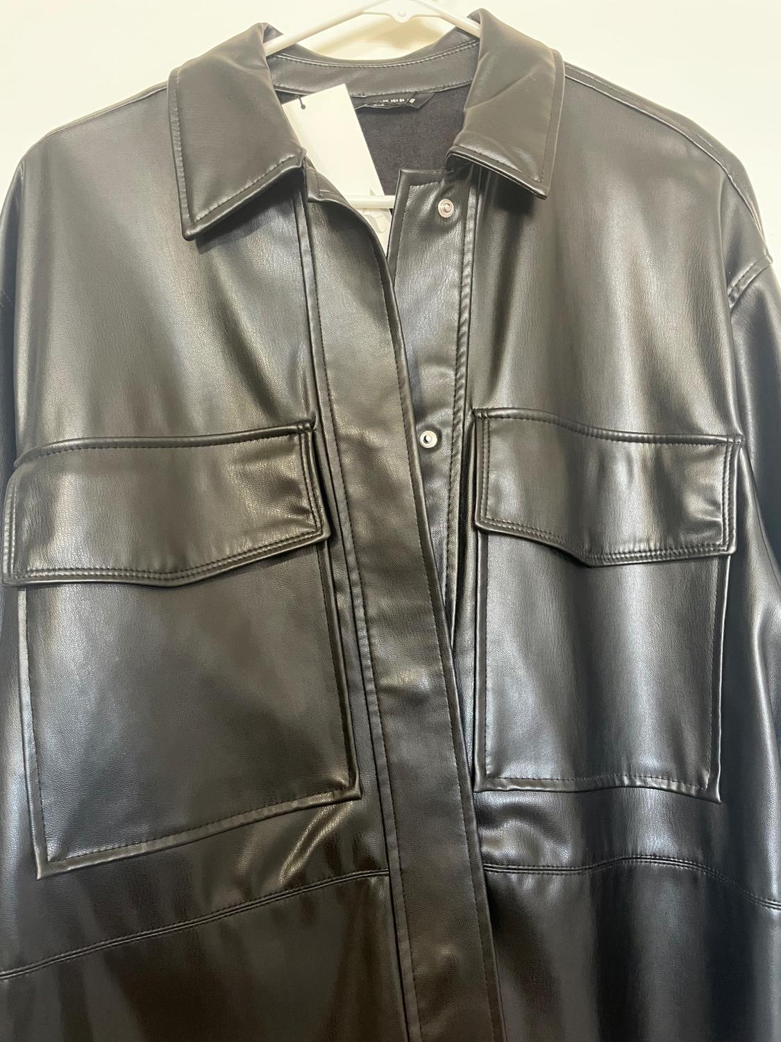FAUX LEATHER OVERSHIRT - Image 3