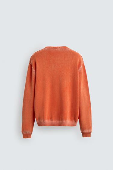 WASHED COTTON SWEATER - Orange by Zara - Image 7