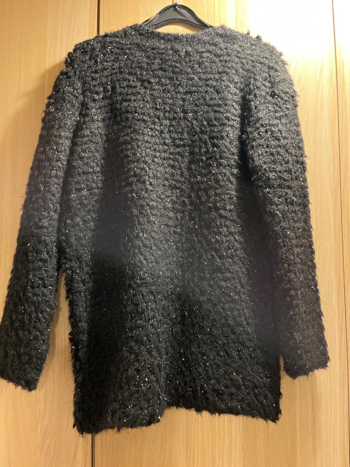 LONG KNIT CARDIGAN WITH METALLIC THREAD - Image 3