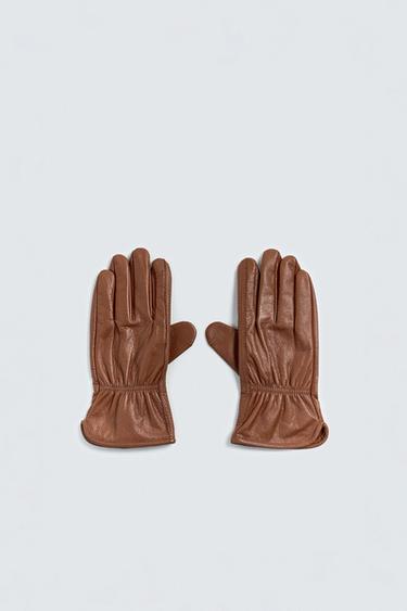 GĂNG TAY DA HẠT - Màu nâu từ Zara