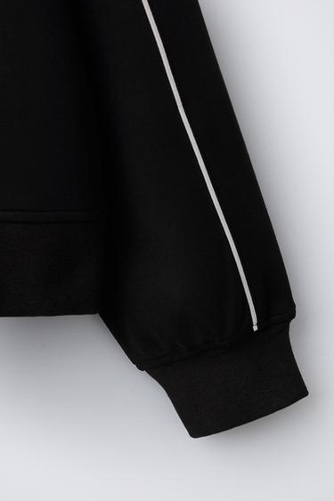 SPORTY SWEATSHIRT WITH CONTRAST TRIMS - Black by Zara - Image 3