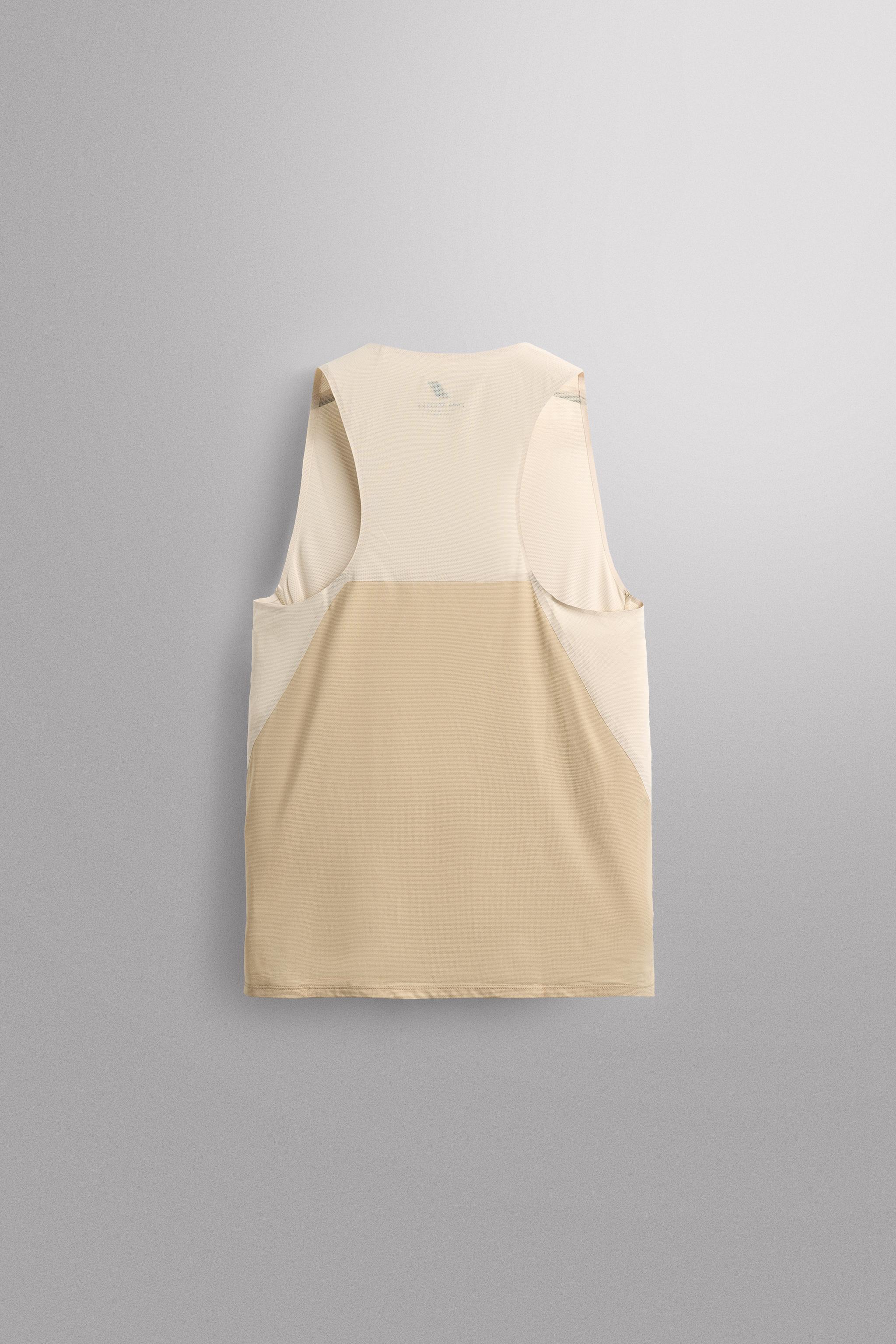 たらこ COLOR BLOCK TECHNICAL TANK TOP - Oyster-white | ZARA United