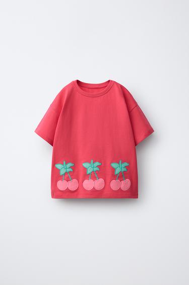 CAMISETA FRUTAS - Fucsia de Zara