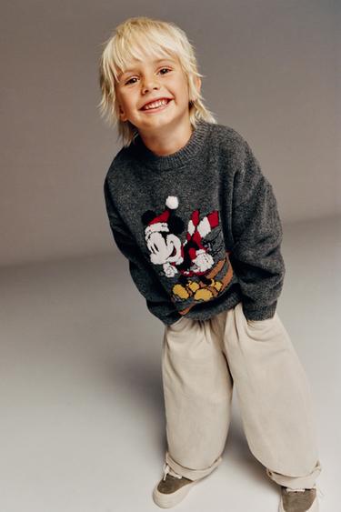Zara PLETENI PULOVER MICKEY MOUSE © DISNEY – antracit siva