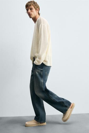 ZUECO PIEL TRENZADO - Beige de Zara