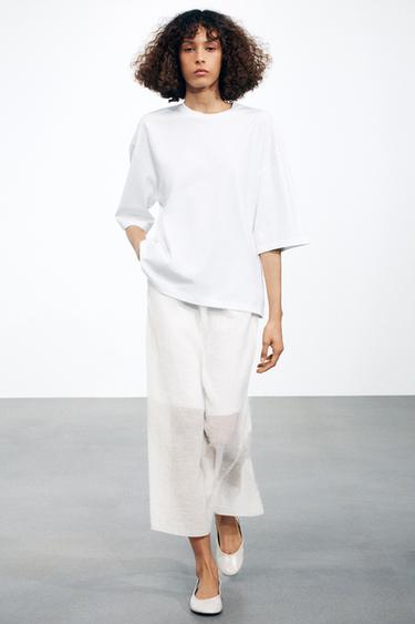 CAMISETA LOOSE FIT - Blanco de Zara - Imagen 0