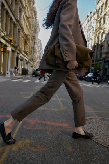 BUTTONED HEM TROUSERS - Brown by Zara - Image 5