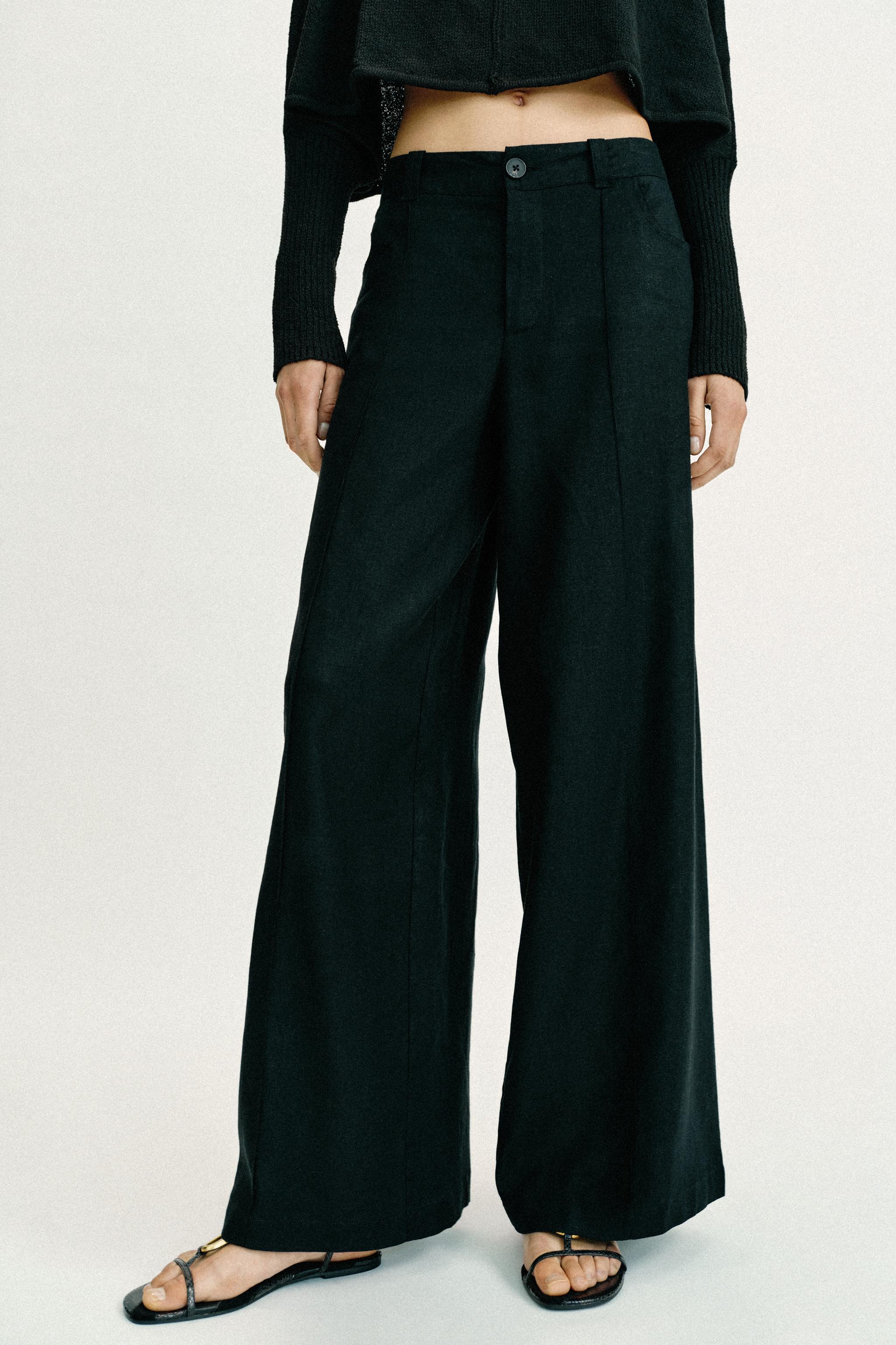 WIDE-LEG LINEN PANTS