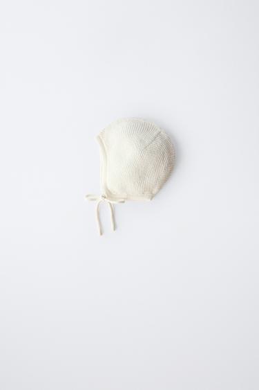 Zara 棉絲混紡針織軟帽 - 裸色
