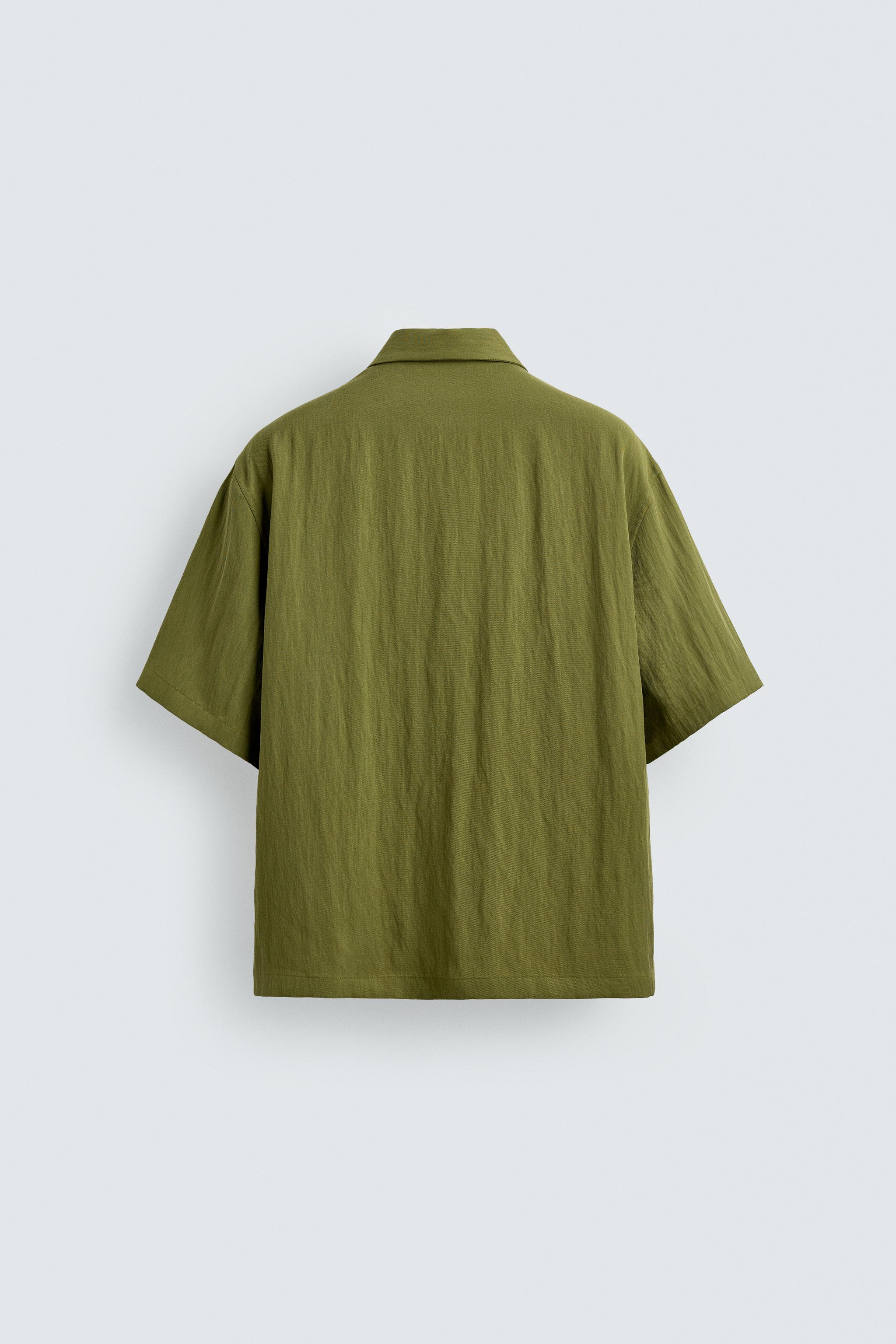 CAMISA FLUIDA RELAXED FIT - Esverdeado | ZARA Brasil