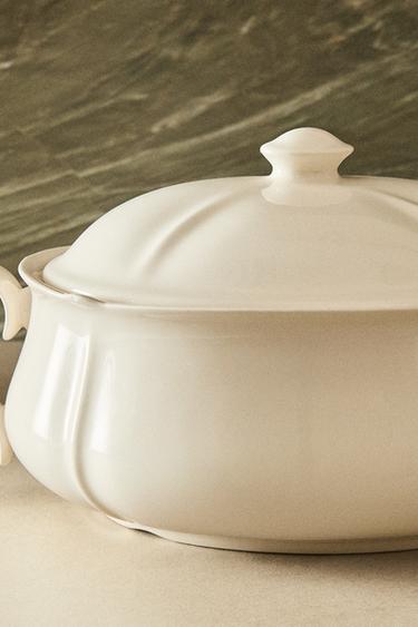EARTHENWARE TUREEN WITH RAISED-DESIGN EDGE - Ecru by Zara - Image 5