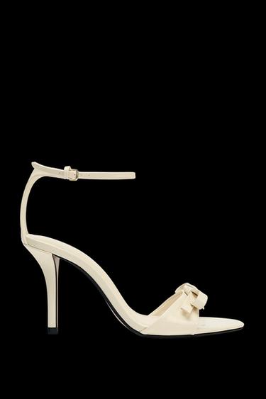 BOW HEELED SANDALS - Ecru White by Zara - Image 0