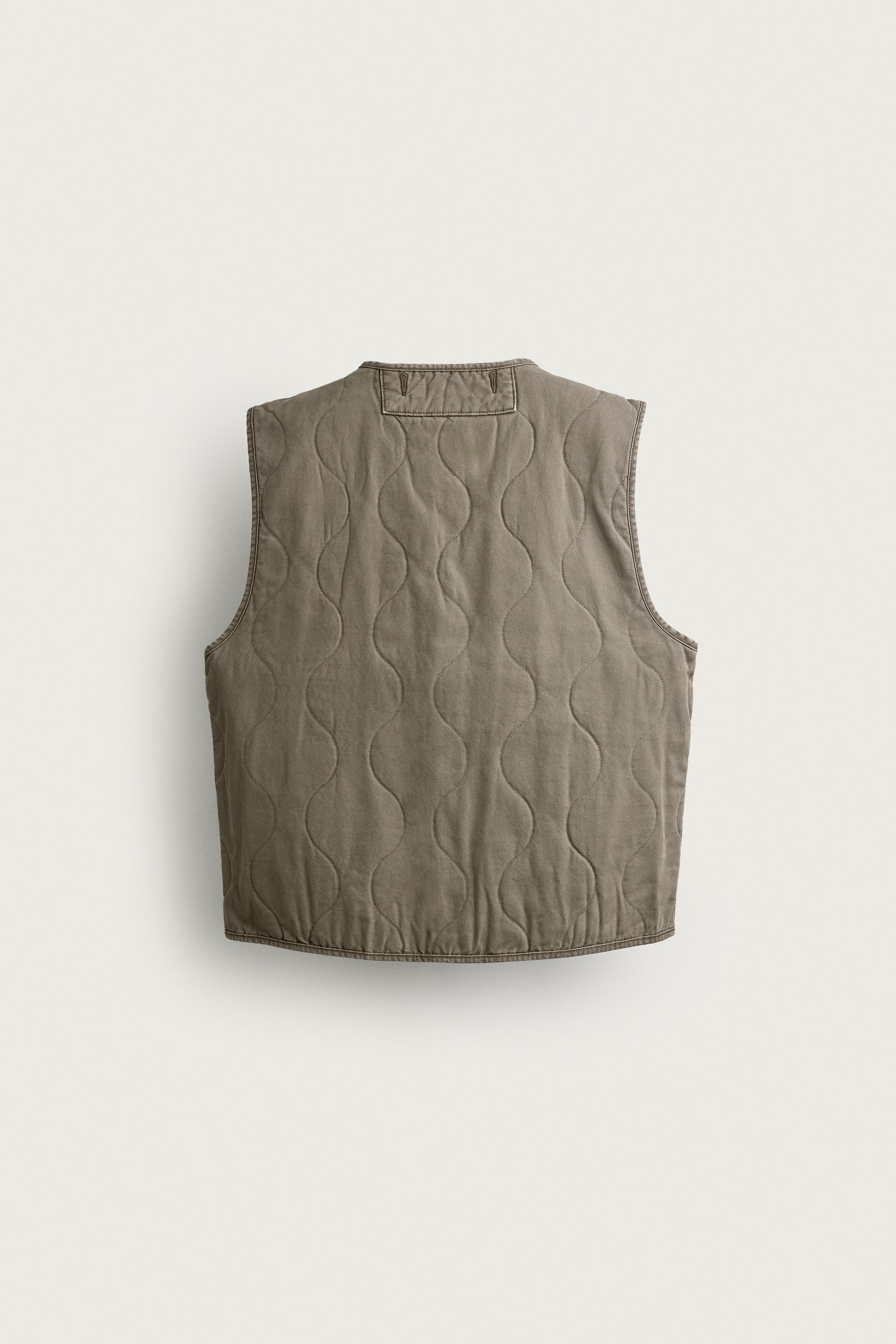 WASHED TOPSTITCHED VEST