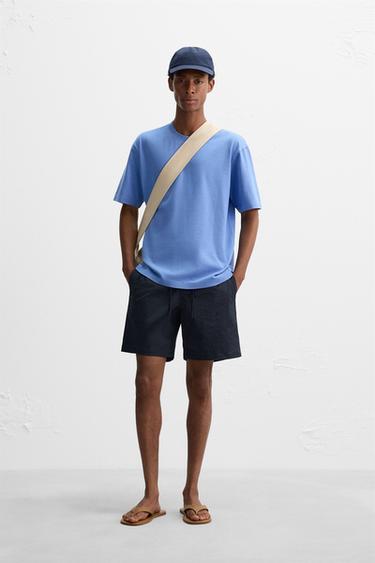 HEAVYWEIGHT-T-SHIRT MIT KURZEN ÄRMELN - Blau verwaschen von Zara