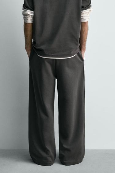 INTERLOCK WIDE-LEG JOGGER TROUSERS - Dark grey by Zara - Image 2