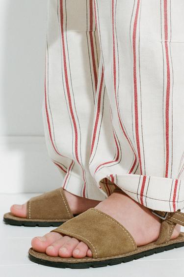 LEATHER SANDALS - Brown by Zara