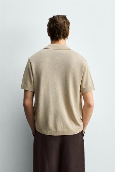 CHEMISE EN MAILLE COUPE DÉCONTRACTÉE - Beige clair de Zara - Image 2