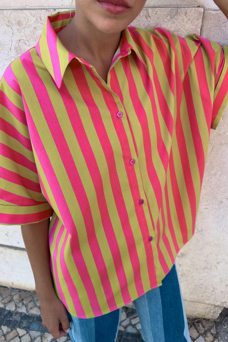 CAMISA RAYAS MANGA CORTA