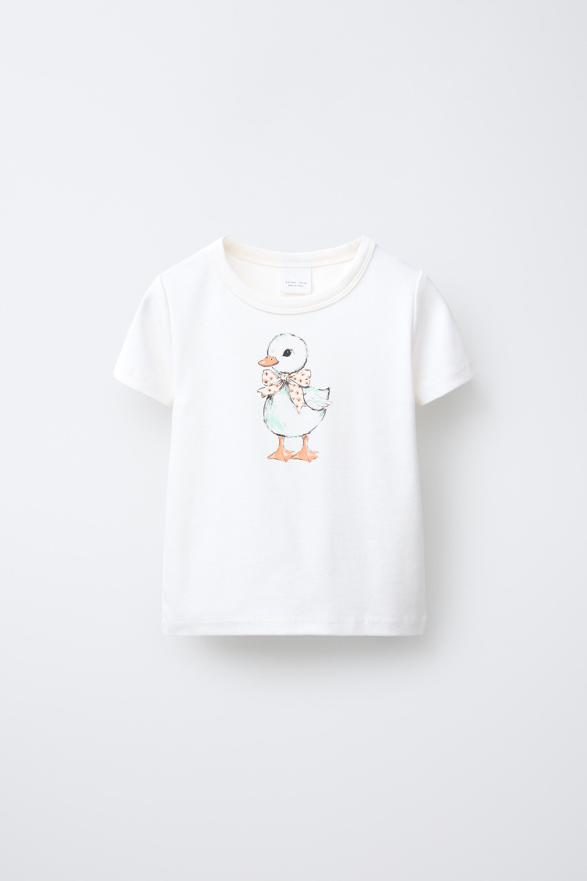 アニマルプリントTシャツ - ホワイト | ZARA Japan / 日本