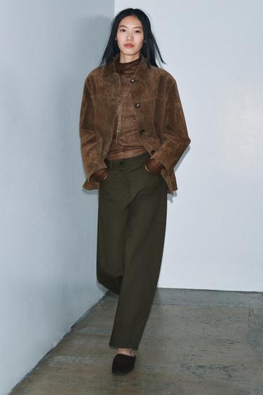 Zara BALLOON PANTS ZW COLLECTION - Dark green