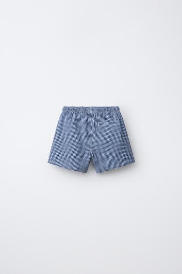 2-6 ANS/ SHORT DE BAIN CARREAUX VICHY - Bleu de Zara - Image 1