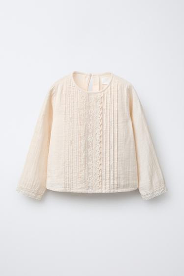 CHEMISE BRODÉE ET À FANTASIE - Écru de Zara - Image 0