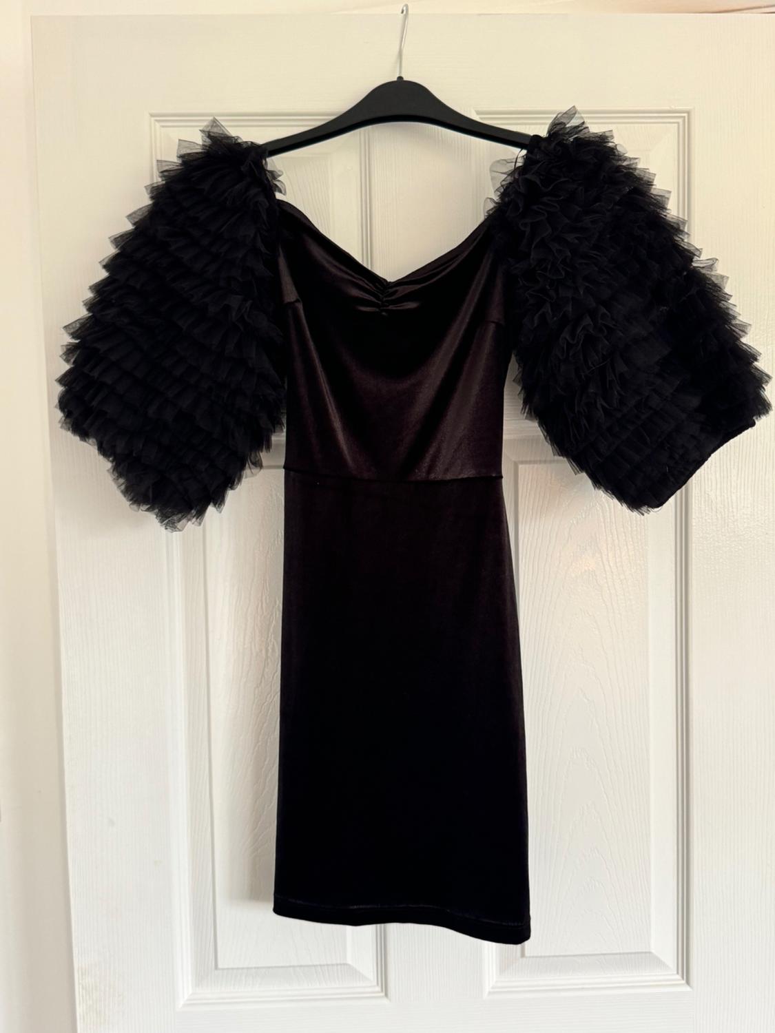 VELVET DRESS WITH VOLUMINOUS SLEEVES - Image 2