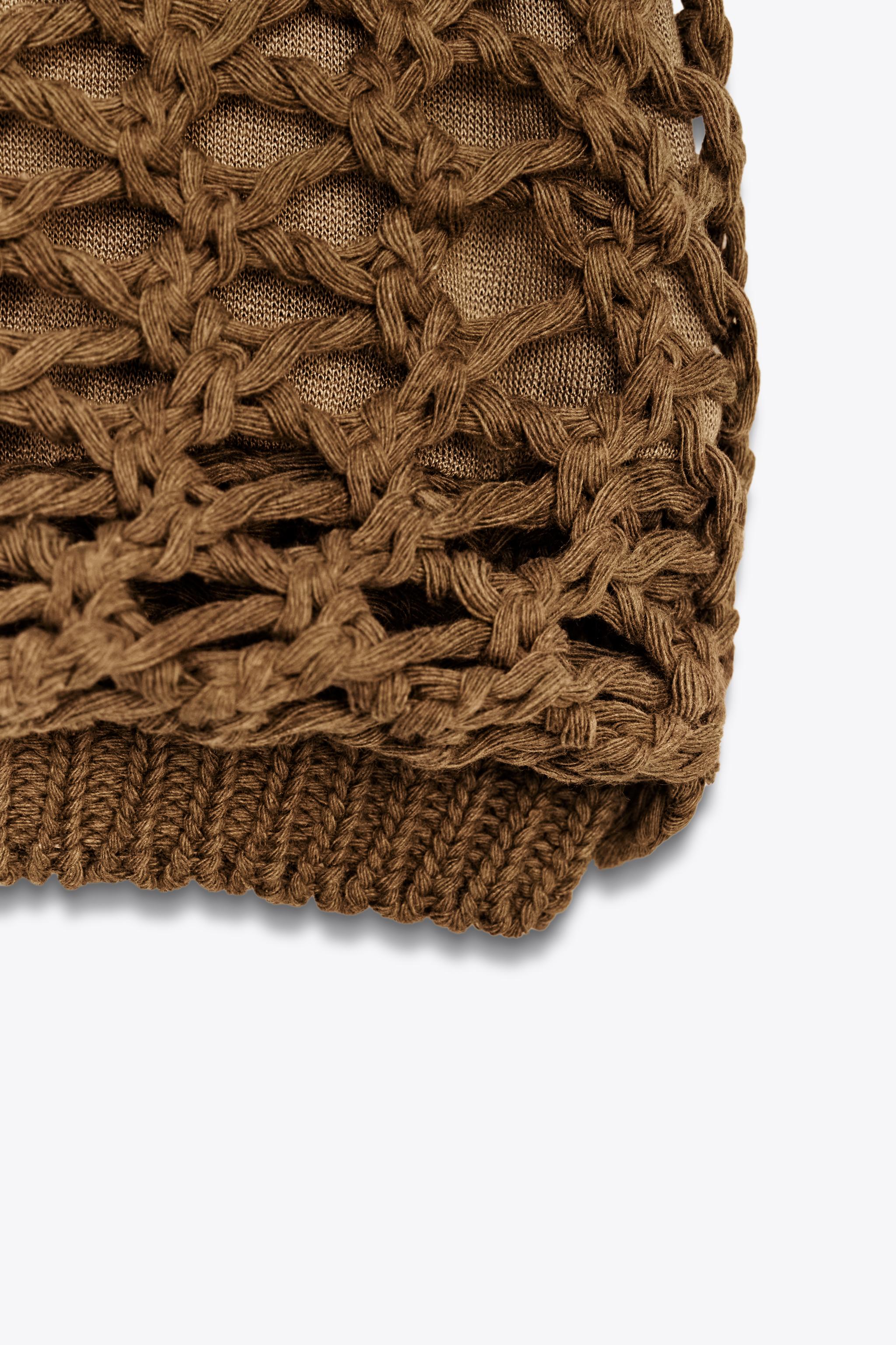 CROCHET KNIT TOP - Brown | ZARA United States CROCHET KNIT TOP - Brown | ZARA United States
