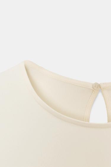 TOP ASYMÉTRIQUE FLUIDE ZW COLLECTION - Écru de Zara - Image 6