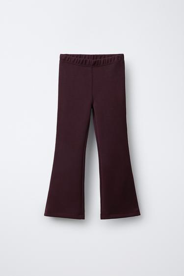 FLARE TROUSERS WITH CONTRASTING TRIM DETAIL IN MODAL - Plum by Zara - Image 0