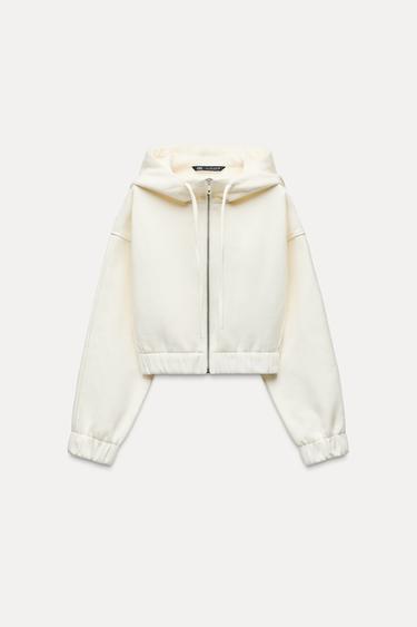 HOODED CLOTH JACKET - Oyster-white by Zara - Image 3