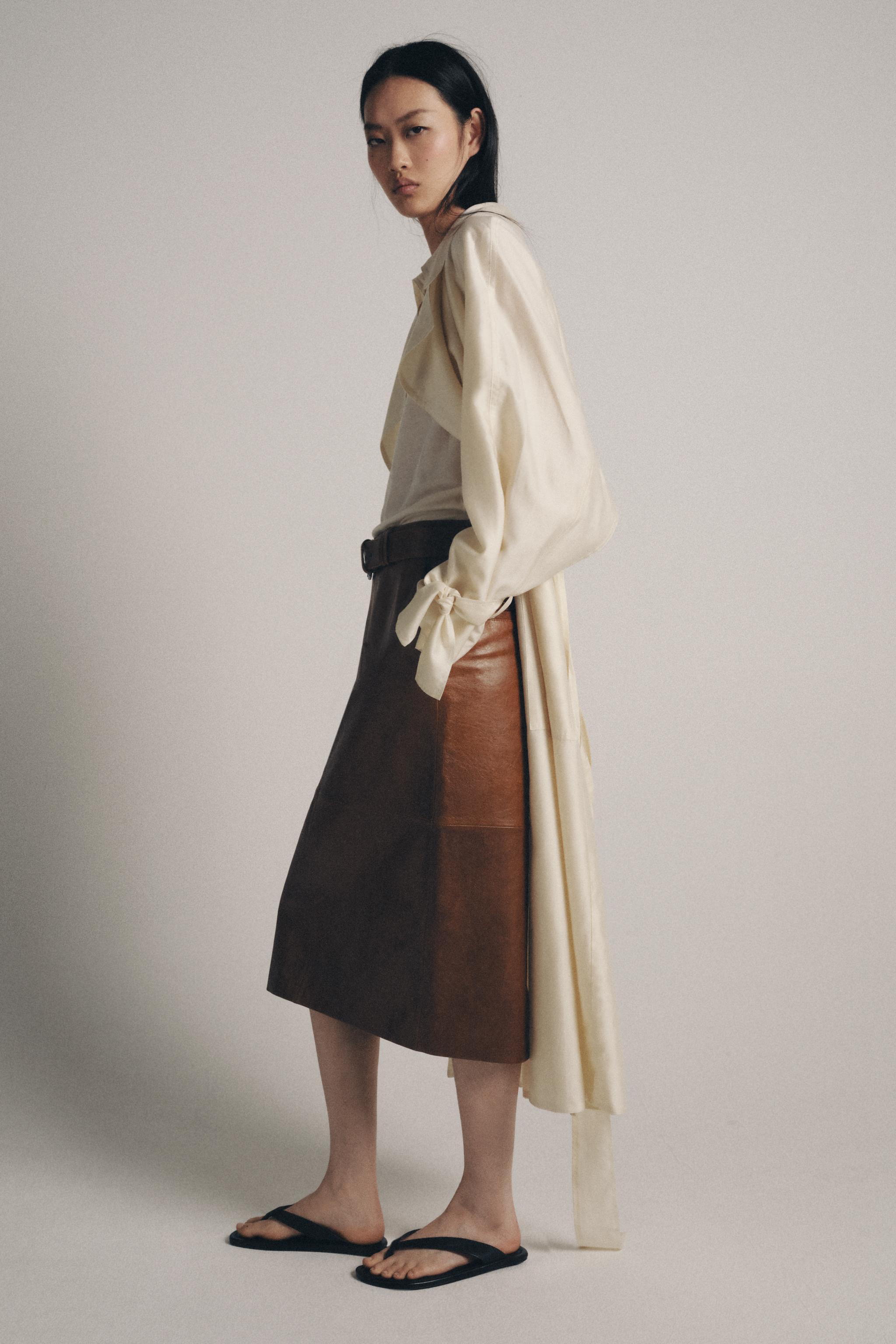 100% LEATHER PENCIL SKIRT ZW COLLECTION LIMITED EDITION