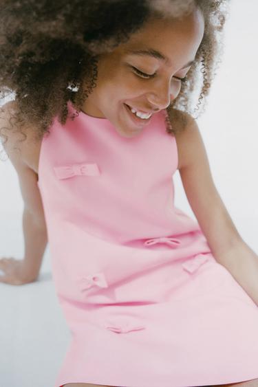 DRESS WITH BOWS - Pink by Zara