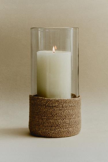 LANTERNA DE CRISTAL E JUTA - Transparente da Zara